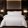 Four-piece bedding set for hotels and guesthouses, three-piece set for homestay rooms, white satin strip bed sheets and duvet covers for hospitals and homestays details Picture